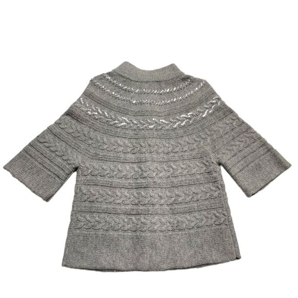 Coldwater Creek Wool Rabbit Hair Blend Cable Knit Embellished Cardigan FLAW Sz M - Picture 9 of 16